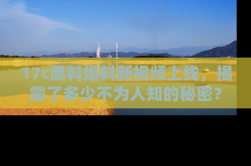 17c黑料爆料新视频上线,揭露了多少不为人知的秘密?