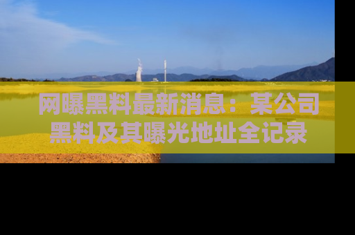 网曝黑料最新消息:某公司黑料及其曝光地址全记录