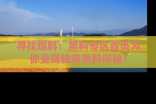 寻找爆料：黑料专区首页为你呈现独家黑料探秘！