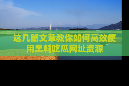 这几篇文章教你如何高效使用黑料吃瓜网址资源