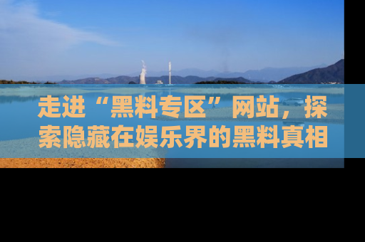走进“黑料专区”网站,探索隐藏在娱乐界的黑料真相